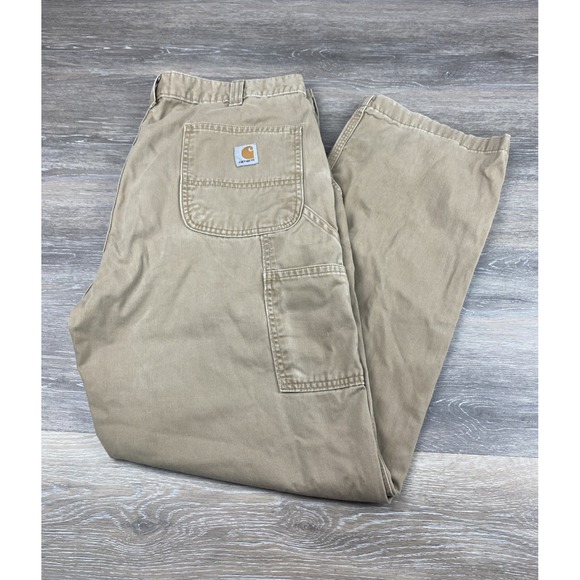 Carhartt Other - Carhartt B324 DKH Twill Utility Brown Relaxed Fit Men's 38x30 Work Dark Khaki